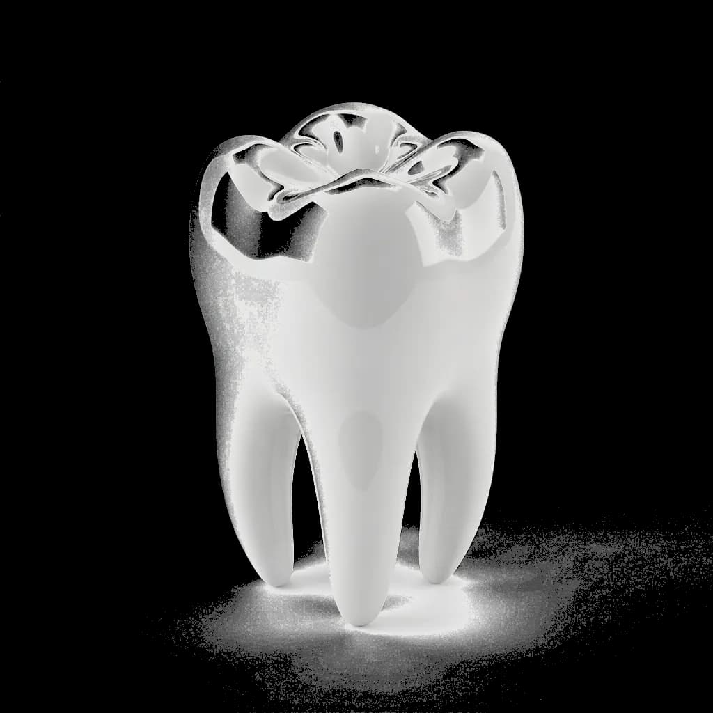 Glossy White Porcelain Tooth Graphic